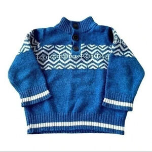 Oshkosh B’gosh boys blue/white knit cotton sweater 2T EUC